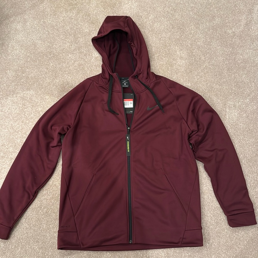 Men's Nike Therma purple zip up hoodie size Large